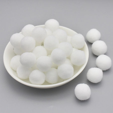 Bild von Terylen Pompon Bommel Weiß Rund 15mm Dia., 1 Packung （ 144 Stück/Paket)