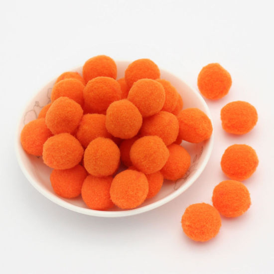 Bild von Terylen Pompon Bommel Orange Rund 30mm Dia., 1 Packung （ 20 Stück/Paket)