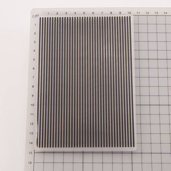 Picture of Plastic Embossing Folders Template Rectangle Black Stripe Pattern 14.8cm x 10.5cm, 1 Piece