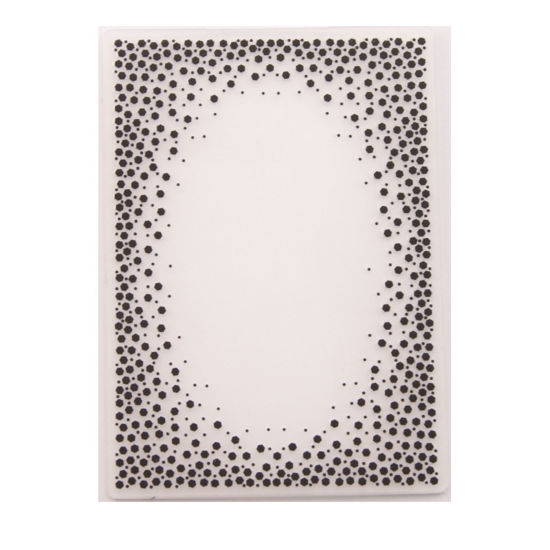 Picture of Plastic Embossing Folders Template Rectangle Black Hexagon Pattern 14.5cm x 10.5cm, 1 Piece