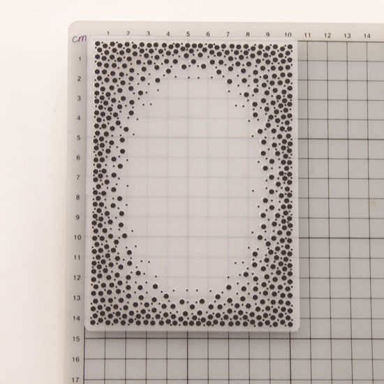 Picture of Plastic Embossing Folders Template Rectangle Black Hexagon Pattern 14.5cm x 10.5cm, 1 Piece