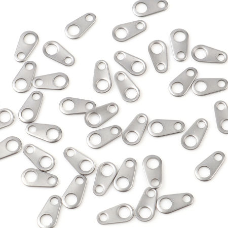 Image de Chute de la Queue pour Collier Bracelet en Acier Inoxydable Argent Mat Goutte d'Eau 6mm x 3mm, 200 Pcs