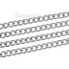 Picture of Iron Based Alloy Open Link Curb Chain Findings Silver Tone 12x9mm(4/8"x3/8"), 1 M