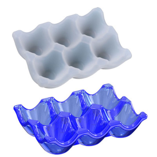 Picture of Silicone Resin Mold For Jewelry Making Egg Grid Storage Ornaments White 14.5cm x 10cm, 1 Piece