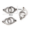 Picture of Stainless Steel Connectors Handcuffs Silver Tone 28mm x 12mm, 5 Sets