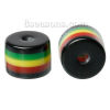 Picture of Resin Bubblegum Beads Cylinder Multicolor Stripe Pattern About 9mm x8mm, Hole: Approx 2mm, 100 PCs