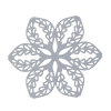 Picture of 304 Stainless Steel Filigree Stamping Embellishments Findings, Flower Silver Tone, Hollow Carved 43mm(1 6/8") x 38mm(1 4/8"), 10 PCs