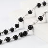 Picture of 1 Piece Prayer Beads Rosary Necklace Silver Tone Black Cross 80cm(31 4/8") long