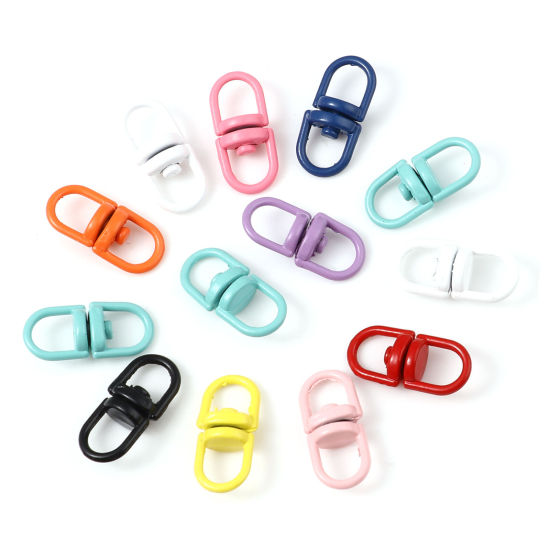 Picture of Zinc Based Alloy Keychain & Keyring At Random Color Infinity Symbol 19mm x 9mm, 30 PCs