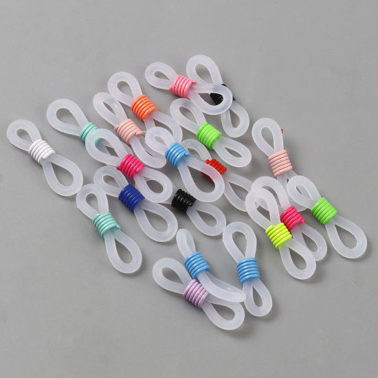Imagen de Silicona Conectores Al Azar Símbolo del infinito 21mm x 6mm, 50 Unidades