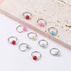 Picture of (doreenbox)Zinc Based Alloy Knitting Stitch Markers Circle Ring At Random Mixed Pearlized 16mm x 14mm, 1 Set ( 10 PCs/Set)