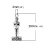 Picture of Zinc Metal Alloy 3D Charms Oscar Award Shape Antique Silver Color 29mm(1 1/8") x 11mm( 3/8"), 10 PCs