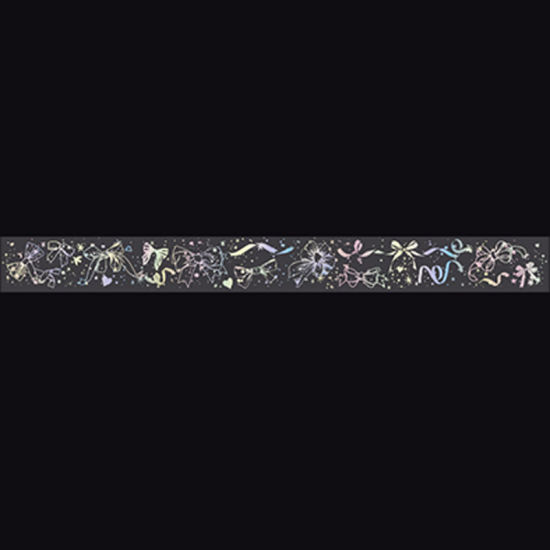 Image de Multicolore - Bowknot Laser Ruban Adhésif en PET Décoration de Scrapbook DIY 3cm, 1 Rouleau