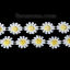 Picture of Polyester Lace Trim Embroidered Daisy Flower Yellow & White 25mm(1") Wide, 2 Yards