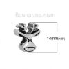 Picture of Zinc Metal Alloy European Style Large Hole Charm Beads Christmas Reindeer Antique Silver Color About 14mm x 12mm, Hole: Approx 4.7mm, 10 PCs