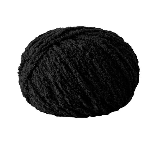 Bild von Terylen Super Weich Strickgarn Strickwolle Schwarz 4.5mm - 6mm, 1 Rolle