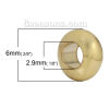 Picture of Brass Spacer Beads For DIY Charm Jewelry Making 18K Gold Color Abacus 6mm Dia., Hole: Approx 2.9mm, 20 PCs                                                                                                                                                    