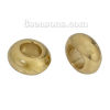 Picture of Brass Spacer Beads For DIY Charm Jewelry Making 18K Gold Color Abacus 6mm Dia., Hole: Approx 2.9mm, 20 PCs                                                                                                                                                    