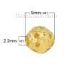 Picture of Brass Spacer Beads For DIY Charm Jewelry Making 18K Gold Color Ball Circle Hollow 9mm Dia., Hole: Approx 2.3mm, 5 PCs                                                                                                                                         