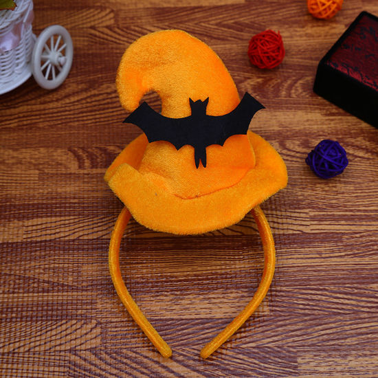 Изображение Ободоки для Волос Хэллоуин Летучая мышь Оранжевый 23см x 11.5см, 1 ШТ
