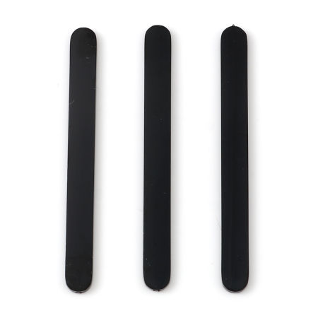 Image de Bandes Métalliques pour DIY Bagues Ouvertes Accessories de BijouxÉtiquettes d'Estampage Vierges en Acier Inoxydable Gun Métal Rectangle Polissage Unilatéral 52mm x 5mm, 2 Pcs