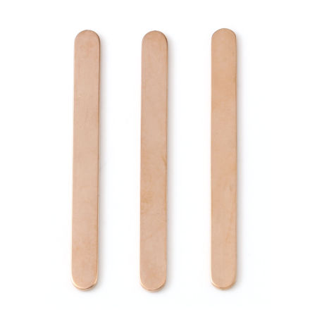 Image de Bandes Métalliques pour DIY Bagues Ouvertes Accessories de BijouxÉtiquettes d'Estampage Vierges en Acier Inoxydable Or Rose Rectangle Polissage Unilatéral 52mm x 5mm, 2 Pcs