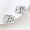 Picture of Zinc Based Alloy Charms Square Antique Silver Color Message " DREAMING OF THE SEA " 19mm x 18mm, 20 PCs