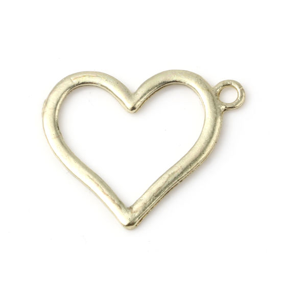 Immagine di Lega di Zinco Charms Cuore Oro Placcato 25mm x 21mm , 30 Pz