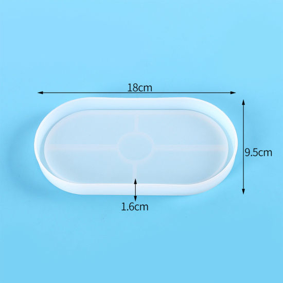 Imagen de Silicona Molde Portavasos Óvalo Blanco 18cm x 9.5cm, 1 Unidad