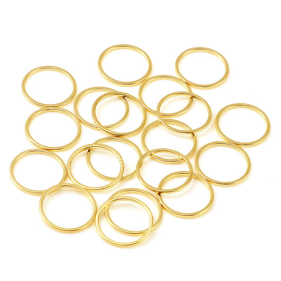 Bild von 10 Stück Messing Steckverbinder Charms Anhänger 18K Echtgold plattiert Ring 14mm Dia