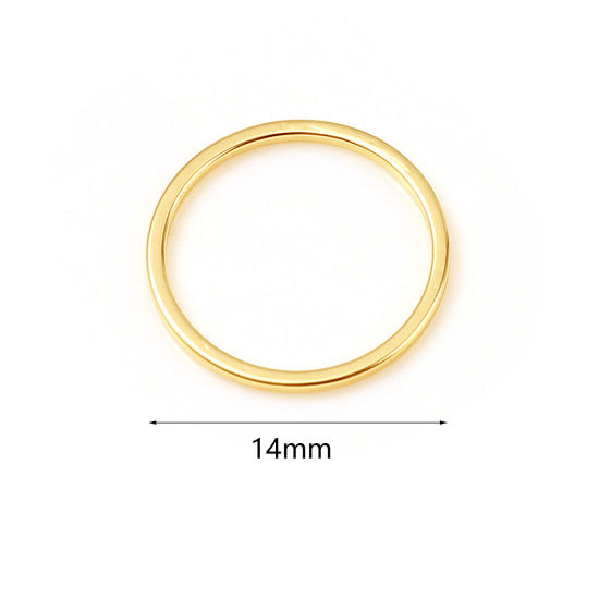 Bild von 10 Stück Messing Steckverbinder Charms Anhänger 18K Echtgold plattiert Ring 14mm Dia