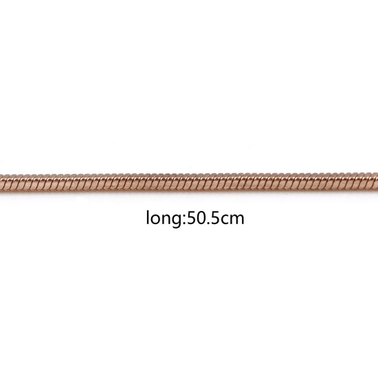 Image de 1 Pièce Colliers en 304 Acier Inoxydable Placage sous Vide Chaîne Maille Serpent Or Rose 50.5cm long