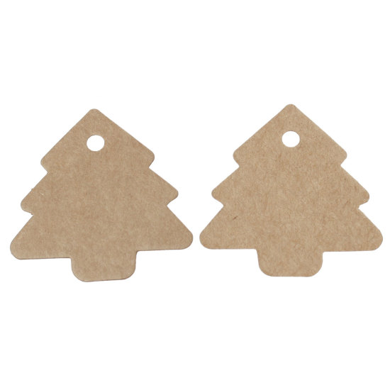 Picture of Paper Label Tags Christmas Tree Coffee Blank 54mm(2 1/8") x 54mm(2 1/8"), 50 Sheets