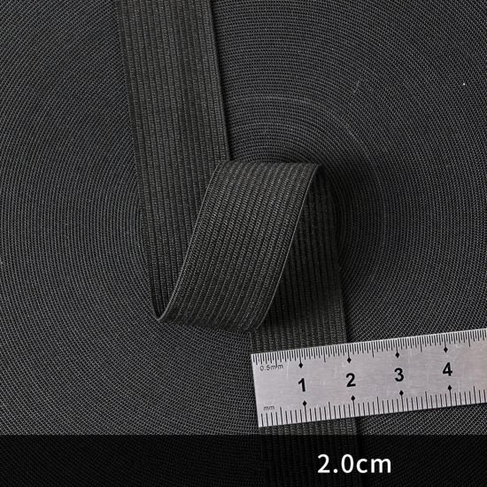 Image de Polyester Bande Elastique Noir 2cm, 1 Rouleau 5 Yards/Rouleau)