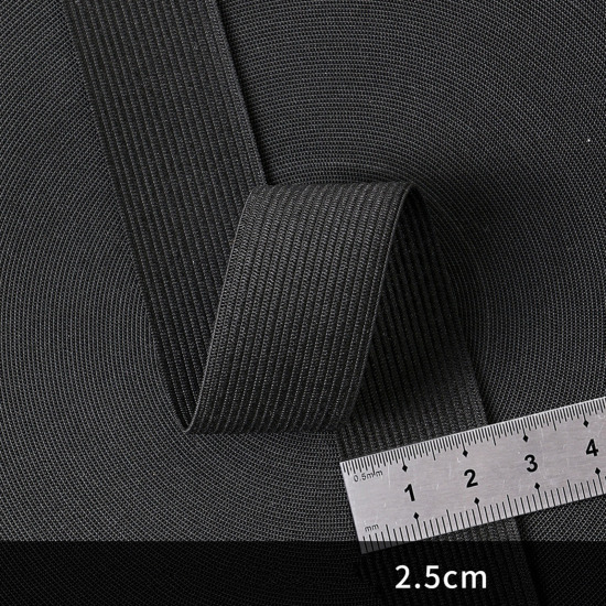 Image de Polyester Bande Elastique Noir 2.5cm, 1 Rouleau 5 Yards/Rouleau)