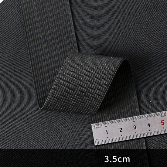 Image de Polyester Bande Elastique Noir 3.5cm, 1 Rouleau 5 Yards/Rouleau)