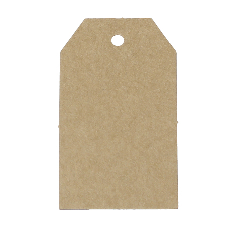 Paper Label Tags Polygon Brown Blank 70mm(2 6/8") x 40mm(1 5/8"), 50 Sheets