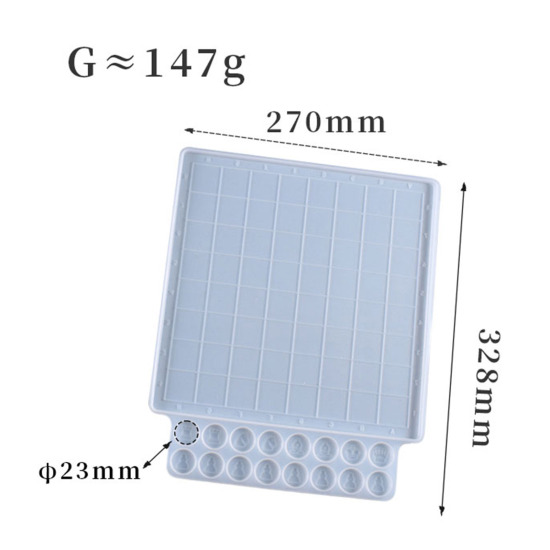 Picture of Silicone Resin Mold For Jewelry Making Checkerboard Chess White 1 Set