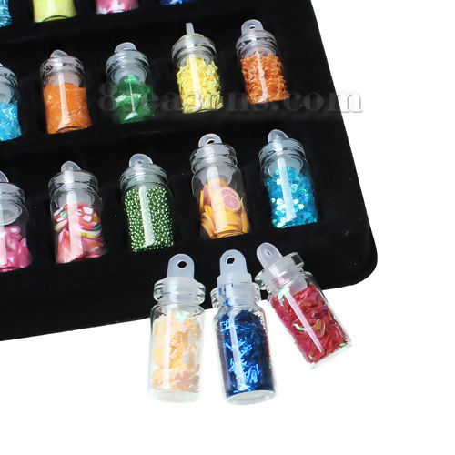 Image de Nail Art Décoration en Mixte Couleur Au Hasard, 3D 28mm x 11mm, 1 Kit(48 Pots/Kit)