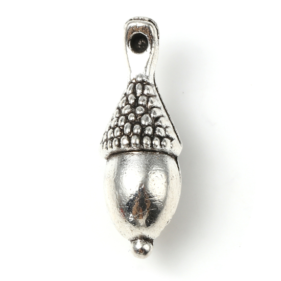 Image de Breloques en Alliage de Zinc Pomme de pin Argent Vieilli 20mm x 7mm, 20 Pcs