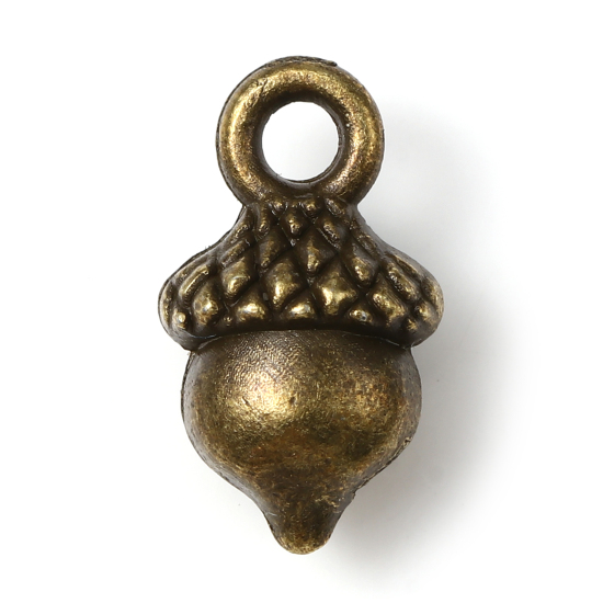 Image de Breloques en Alliage de Zinc Pomme de pin Bronze Antique 13mm x 7.5mm, 50 Pcs