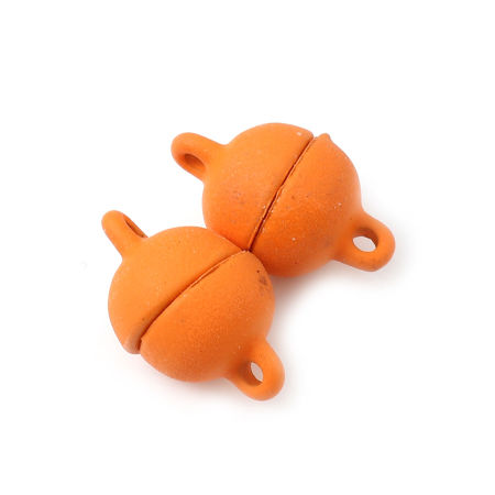 Image de Fermoir Magnétique en Alliage de Zinc & Aimant Rond Orange Laqué 13mm x 8mm, 10 Pcs