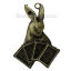 Picture of Zinc Based Alloy Easter Pendants Rabbit Animal Poker Card Antique Bronze (Can Hold ss10 Rhinestone) 48mm(1 7/8") x 34mm(1 3/8"), 5 PCs
