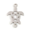 Imagen de Acero Inoxidable Joyería del océano Conectores Tortuga Marina Tono de Plata 18mm x 12mm, 5 Unidades