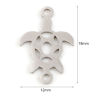 Imagen de Acero Inoxidable Joyería del océano Conectores Tortuga Marina Tono de Plata 18mm x 12mm, 5 Unidades