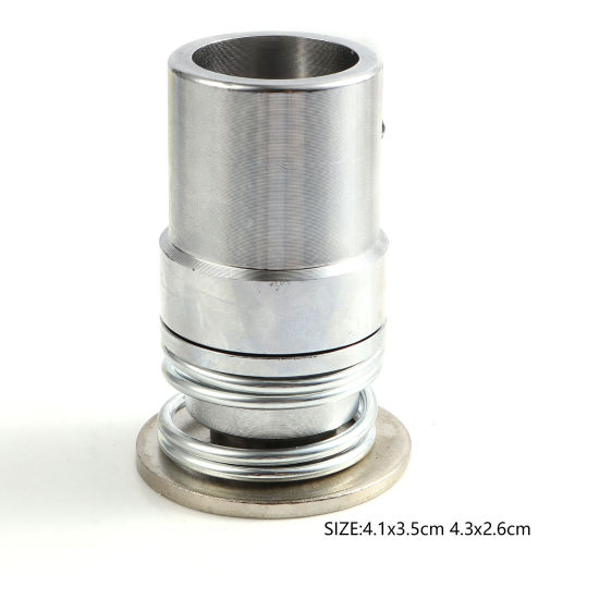 Bild von Eisenlegierung Nähzeuge Zylinder Silberfarbe 4.1cm x 3.5cm 4.3cm x 2.6cm, 1 Set