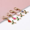 Picture of Doreenbox Zinc Based Alloy Knitting Stitch Markers Gold Plated Multicolor Rose Flower Enamel 3.2cm x 0.9cm, 1 Set ( 4 PCs/Set)