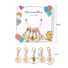 Image de Marqueur de Maille Insecte en Alliage de Zinc Doré Multicolore Abeille Émail 28mm x 11mm, 1 Kit ( 5PCs/Kit)