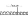 Bild von Aluminium Offen Panzerkette Kette Silberfarben 5mm x3.5mm, 5 Meter