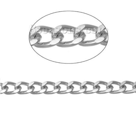 Алюминий Снаряженные Цепи арматуры Серебряный Тон 10x7мм, 2 М